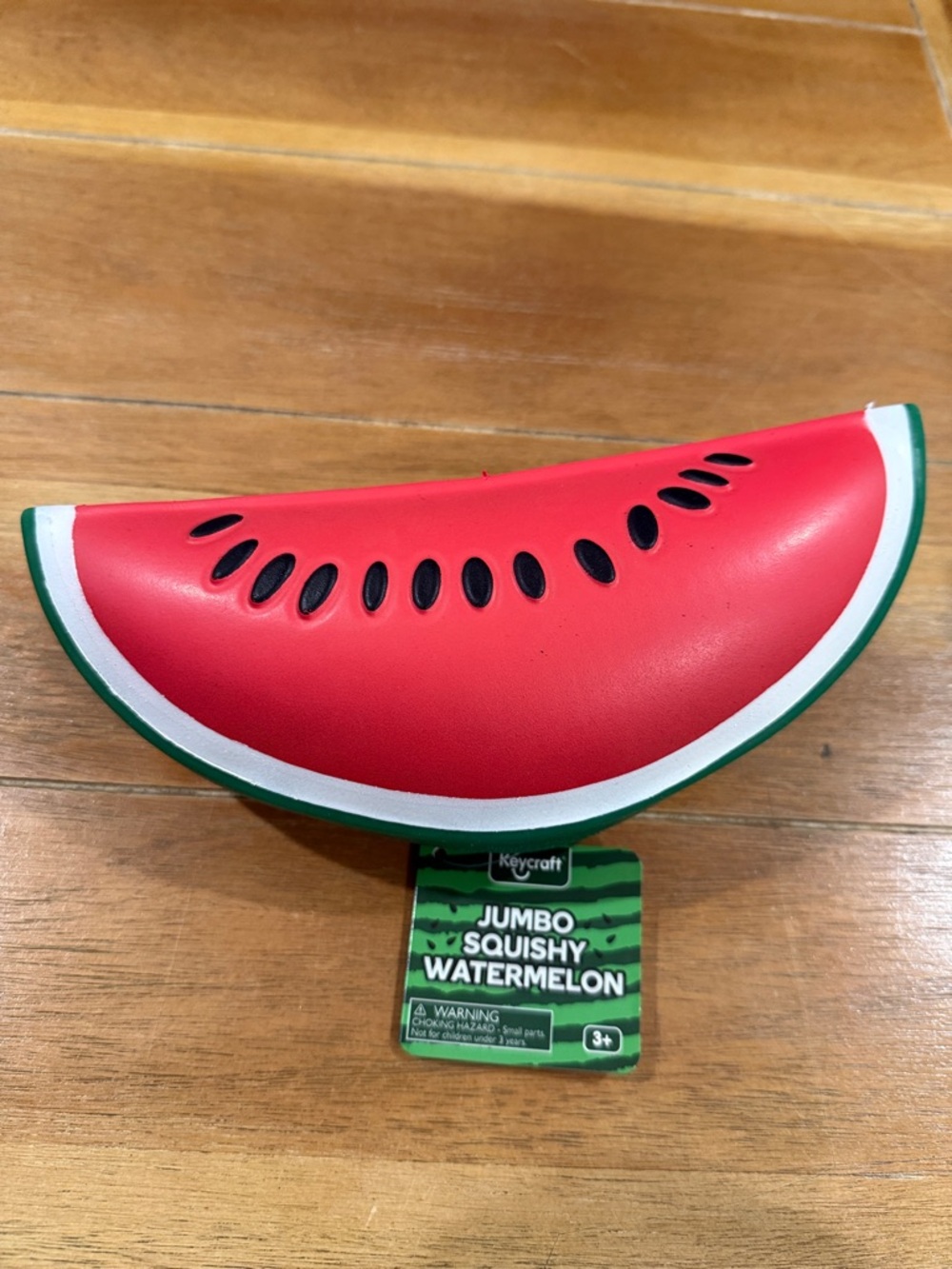 Keycraft Jumbo Squishy Watermelon Slice Toy - Red, Green, White, Black
